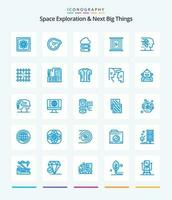 criativo espaço exploração e Próximo grande coisas 25 azul ícone pacote tal Como eletromagnético. carregando. paradoxo. cobrar. dados vetor