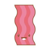 linha de bacon kawaii delicioso e estilo de preenchimento vetor