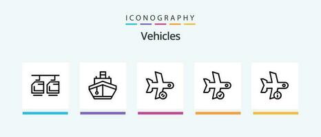 veículos linha 5 ícone pacote Incluindo transporte. metrô. transporte. metro. pegar. criativo ícones Projeto vetor
