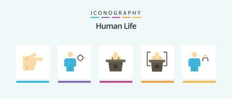 humano plano 5 ícone pacote Incluindo par. corpo. conferência. avatar. apresentação. criativo ícones Projeto vetor