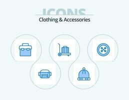 roupas e acessórios azul ícone pacote 5 ícone Projeto. . . Caixa de ferramentas. costurar. roupas vetor