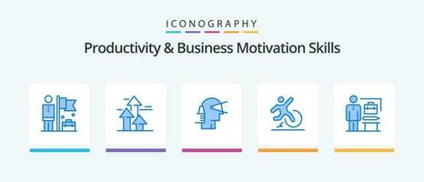 produtividade e o negócio motivação Habilidades azul 5 ícone pacote Incluindo escapar. mudar. limites. negócios. caminho. criativo ícones Projeto vetor