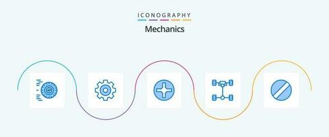 mecânica azul 5 ícone pacote Incluindo . Chave de fenda. Chave de fenda. mecânica vetor