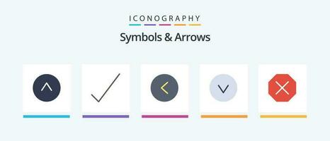 símbolos e Setas; flechas plano 5 ícone pacote Incluindo . esquerda. negado. banimento. criativo ícones Projeto vetor