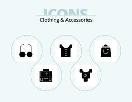 roupas e acessórios glifo ícone pacote 5 ícone Projeto. . compras. ler. fazer compras. camisa vetor