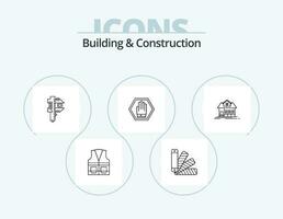 construção e construção linha ícone pacote 5 ícone Projeto. alicate. trabalho. oferta. construtor. indústria vetor