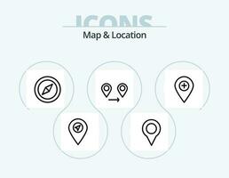 mapa e localização linha ícone pacote 5 ícone Projeto. mais. navegação. alfinete. mapa. PIN vetor