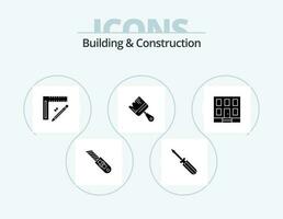 construção e construção glifo ícone pacote 5 ícone Projeto. pintar. prédio. ferramentas. escovar. reparar vetor