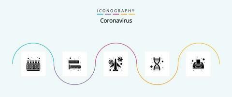 coronavírus glifo 5 ícone pacote Incluindo vírus. genômica. infravermelho. genética. avião vetor