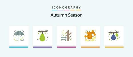 outono plano 5 ícone pacote Incluindo Comida. viscoso. outono. doce. outono. criativo ícones Projeto vetor