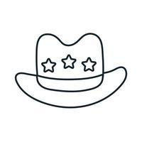 chapéu de xerife com linha de estrelas vetor