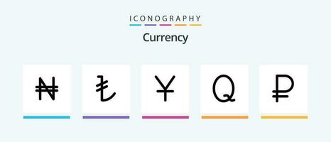 moeda linha 5 ícone pacote Incluindo . zar. dinheiro. moeda. rand. criativo ícones Projeto vetor
