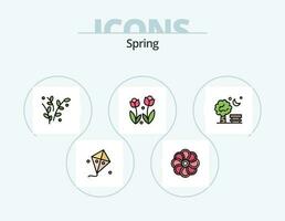 Primavera linha preenchidas ícone pacote 5 ícone Projeto. ecologia. aceno. borboleta. Primavera. natureza vetor
