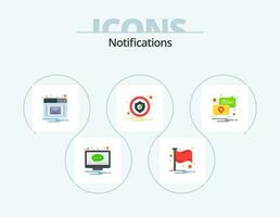 notificações plano ícone pacote 5 ícone Projeto. notificação. segurança. lugar. notificação. alerta vetor