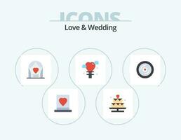 amor e Casamento plano ícone pacote 5 ícone Projeto. casamento. balão. namorados. amor vetor