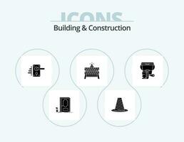 construção e construção glifo ícone pacote 5 ícone Projeto. parar. barreira. parar. lar. lidar com vetor