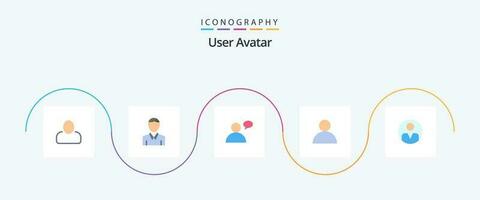 do utilizador plano 5 ícone pacote Incluindo . perfil. conversando. personalização. do utilizador vetor