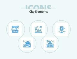cidade elementos azul ícone pacote 5 ícone Projeto. mapa. cidade. parar. estrada. parque vetor