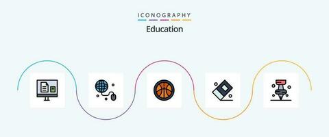 Educação linha preenchidas plano 5 ícone pacote Incluindo Educação. estacionário. apagador. vetor