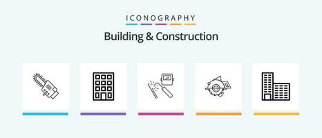 construção e construção linha 5 ícone pacote Incluindo mascarar. Soldagem. micrômetro. construção. lar. criativo ícones Projeto vetor