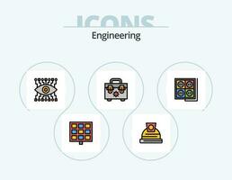 Engenharia linha preenchidas ícone pacote 5 ícone Projeto. hardware. ferramenta. construção. soquete. construção vetor
