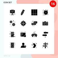 16 criativo ícones moderno sinais e símbolos do engrenagem configuração desenvolvimento rede o negócio produtos editável vetor Projeto elementos