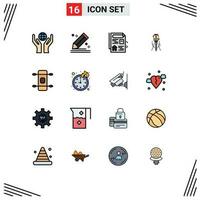 16 criativo ícones moderno sinais e símbolos do skate ferramenta documento nível construção editável criativo vetor Projeto elementos