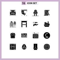 16 criativo ícones moderno sinais e símbolos do procurar cv Holofote portfólio terno editável vetor Projeto elementos