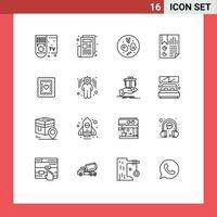 16 criativo ícones moderno sinais e símbolos do Comida bolacha Comida relatório documento editável vetor Projeto elementos