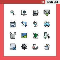 16 plano cor preenchidas linha conceito para sites Móvel e apps verificação enviar meios de comunicação Arquivo TXT Arquivo editável criativo vetor Projeto elementos