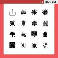 16 sólido glifo conceito para sites Móvel e apps procurar encontrar configuração desconto Comercial editável vetor Projeto elementos