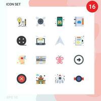 16 temático vetor plano cores e editável símbolos do computador carregar comércio bateria Contatos editável pacote do criativo vetor Projeto elementos