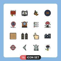 16 plano cor preenchidas linha conceito para sites Móvel e apps retirar menos Youtube excluir moedas editável criativo vetor Projeto elementos