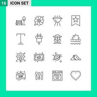16 criativo ícones moderno sinais e símbolos do carregar texto churrasco Fonte favorito editável vetor Projeto elementos