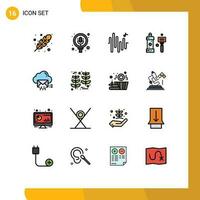 16 criativo ícones moderno sinais e símbolos do enviar chuveiro música barbear banheiro editável criativo vetor Projeto elementos