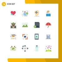 16 plano cor conceito para sites Móvel e apps apoiante serviço avançado pessoas mente editável pacote do criativo vetor Projeto elementos