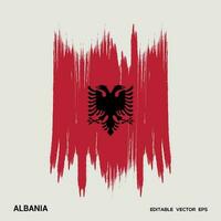 Albânia bandeira escova vetor AVC, bandeira do Albânia dentro grunge escova AVC.