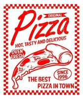 vintage pizza poster vetor