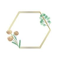 floral flores decoração quadro, Armação com dourado fronteira vetor