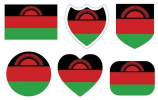 bandeira do malawi Projeto forma definir. malawi bandeira forma conjunto vetor