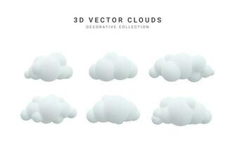 3d realista nuvens coleção. vetor ilustração
