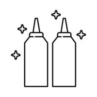 ícone de estilo de linha de garrafas de salsicha vetor