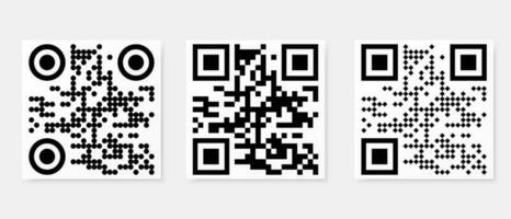 conjunto do vetor qr código ícones amostra para Smartphone digitalização isolado em branco fundo