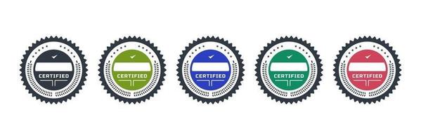 logotipos de emblemas certificados para modelo de ícone de emblema de vetor de empresa