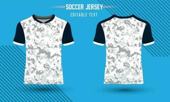 camisa esportiva de futebol e modelo de design de maquete de camiseta vetor