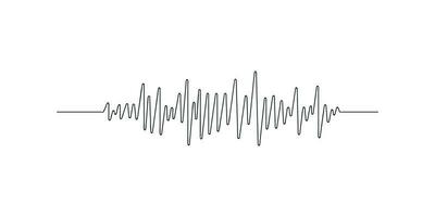 audio rastrear desenhado dentro 1 contínuo linha. 1 linha desenho, minimalismo. vetor ilustração.