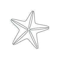 estrelas do mar desenhado dentro 1 contínuo linha. 1 linha desenho, minimalismo. vetor ilustração.