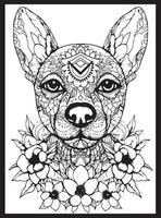 cachorro mandala coloração Páginas vetor