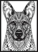 cachorro mandala coloração Páginas vetor