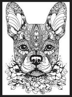 cachorro mandala coloração Páginas vetor